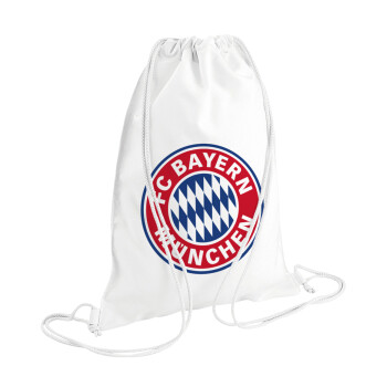 FC Bayern Munich, Τσάντα πλάτης πουγκί GYMBAG λευκή (28x40cm)
