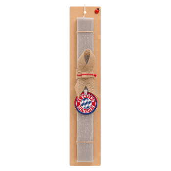 FC Bayern Munich, Πασχαλινό Σετ, ξύλινο μπρελόκ & πασχαλινή λαμπάδα αρωματική πλακέ (30cm) (ΓΚΡΙ)
