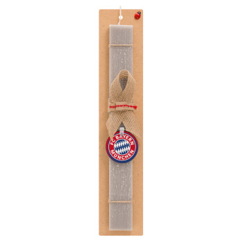 FC Bayern Munich, Easter Set, wooden keychain & scented Easter candle flat (30cm) (GRAY)