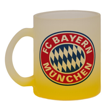 FC Bayern Munich, Κούπα γυάλινη δίχρωμη με βάση το κίτρινο ματ, 330ml