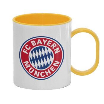 FC Bayern Munich, Κούπα (πλαστική) (BPA-FREE) Polymer Κίτρινη για παιδιά, 330ml