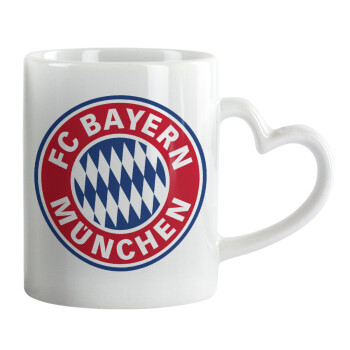 FC Bayern Munich, Κούπα καρδιά χερούλι λευκή, κεραμική, 330ml