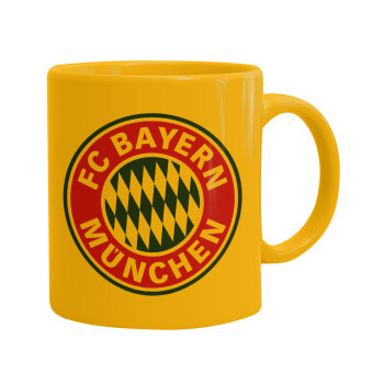 FC Bayern Munich, Ceramic coffee mug yellow, 330ml (1pcs)