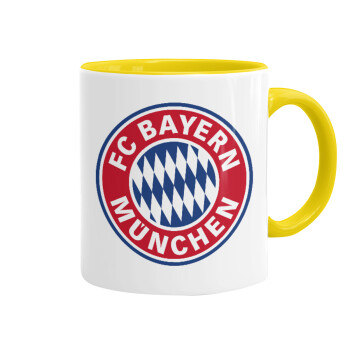 FC Bayern Munich, Κούπα χρωματιστή κίτρινη, κεραμική, 330ml