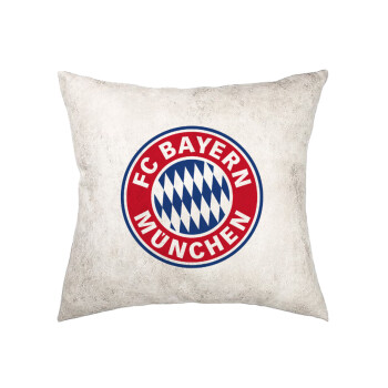 FC Bayern Munich, Μαξιλάρι καναπέ Δερματίνη Γκρι 40x40cm με γέμισμα