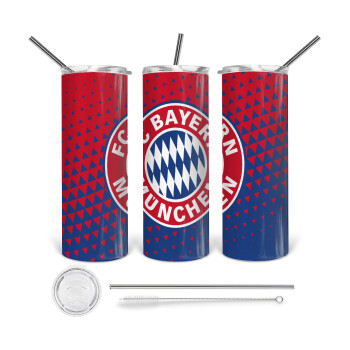 FC Bayern Munich, Tumbler stainless steel 600ml, with metal straw & cleaning brush