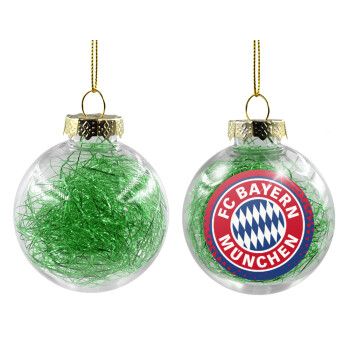 FC Bayern Munich, Χριστουγεννιάτικη μπάλα δένδρου διάφανη με πράσινο γέμισμα 8cm
