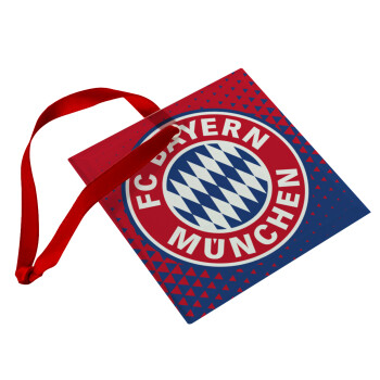 FC Bayern Munich, Χριστουγεννιάτικο στολίδι γυάλινο τετράγωνο 9x9cm