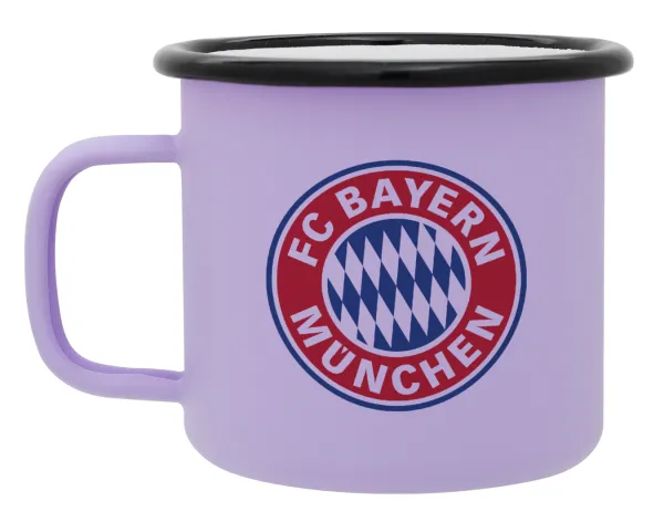 FC Bayern Munich — Metal enamel mug, matte light pastel purple, 360ml