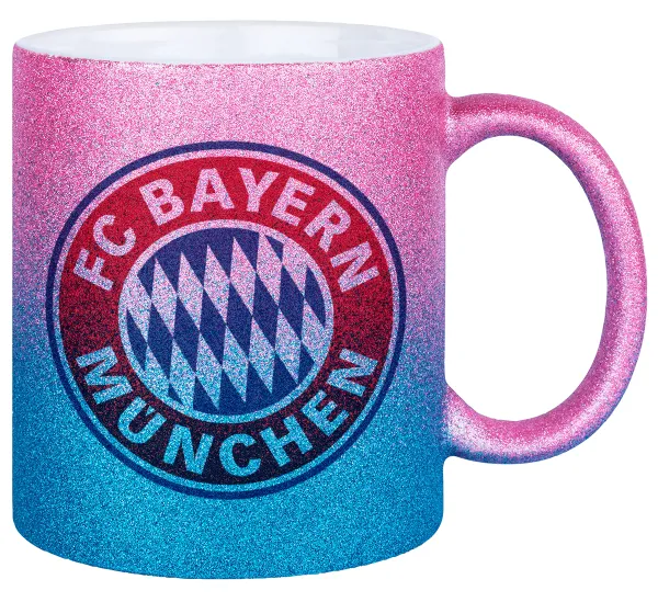 FC Bayern Munich — Gold/blue glitter mug, ceramic, 330ml