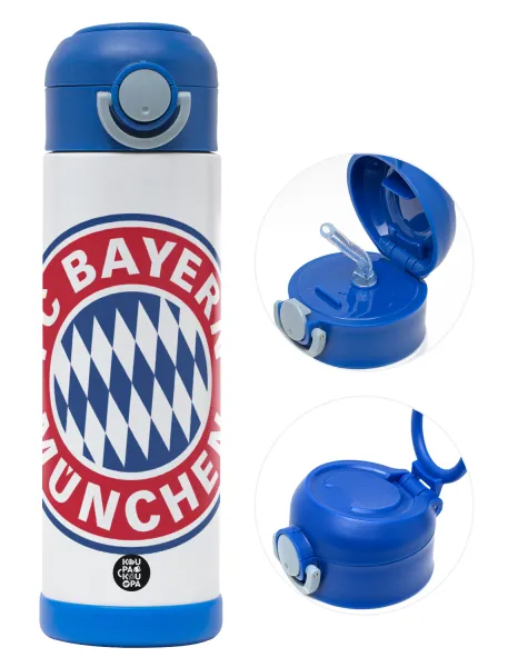 FC Bayern Munich — Παιδικό παγούρι θερμό, ανοξείδωτο, με καλαμάκι ασφαλείας, ΜΠΛΕ (500ml)