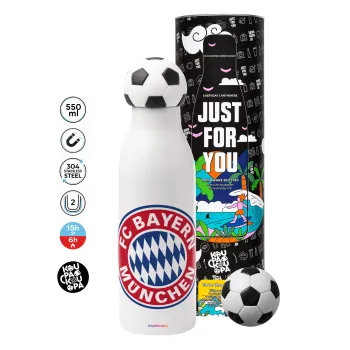 FC Bayern Munich, Μπάλα ποδοσφαίρου μεταλλικό παγούρι θερμός, διπλού τοιχώματος, 550ml