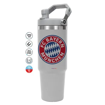 FC Bayern Munich, ΓΚΡΙ χρώματος Θερμός Ανοξείδωτο 890ml (30oz) με χερούλι