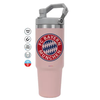 FC Bayern Munich, Pink color, 890ml (30oz) stainless Steel Tumbler with Handle