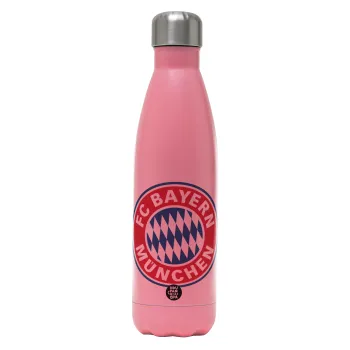 FC Bayern Munich, Metal mug thermos Pink Mat (Stainless steel), double wall, 500ml