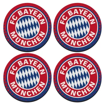 FC Bayern Munich, ΣΕΤ 4 Σουβέρ ξύλινα στρογγυλά (9cm)