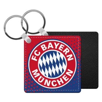 FC Bayern Munich, Μπρελόκ Δερματίνη, τετράγωνο ΜΑΥΡΟ (5x5cm)