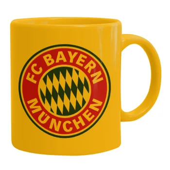 FC Bayern Munich, Ceramic coffee mug yellow, 330ml