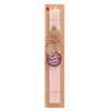 Easter Set, wooden keychain & scented flat Easter candle (30cm) (PINK)