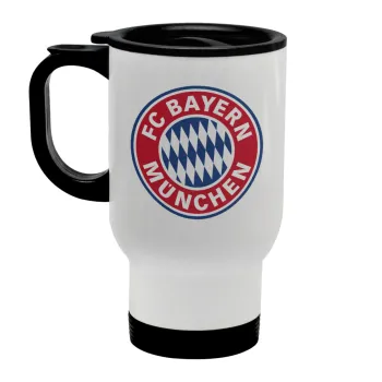 FC Bayern Munich, Stainless steel travel mug with lid, double wall white 450ml