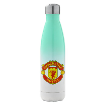 Manchester United F.C., Metal mug thermos Green/White (Stainless steel), double wall, 500ml