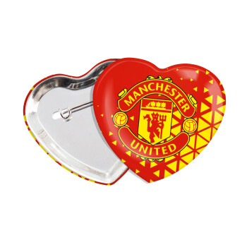 Manchester United F.C., Κονκάρδα παραμάνα καρδιά (57x52mm)