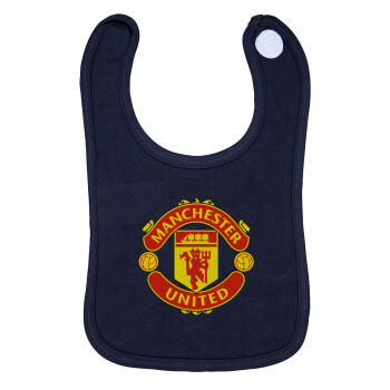 Manchester United F.C., Σαλιάρα με Σκρατς 100% Organic Cotton Μπλε (0-18 months)