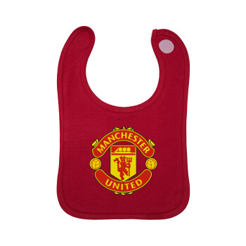 Manchester United F.C., Σαλιάρα με Σκρατς Κόκκινη 100% Organic Cotton (0-18 months)