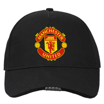 Manchester United F.C., Work & Activity LED Light Cap – Perfect for Night & Low Light Conditions (100% COTTON, ADULT, UNISEX)