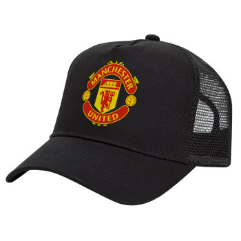Manchester United F.C., Καπέλο Trucker με Δίχτυ, Μαύρο, (ΒΑΜΒΑΚΕΡΟ, ΠΑΙΔΙΚΟ, UNISEX, ONE SIZE)