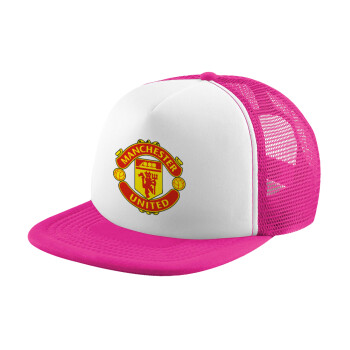 Manchester United F.C., Καπέλο Soft Trucker με Δίχτυ Pink/White 
