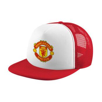 Manchester United F.C., Καπέλο Ενηλίκων Soft Trucker με Δίχτυ Red/White (POLYESTER, ΕΝΗΛΙΚΩΝ, UNISEX, ONE SIZE)