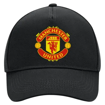 Manchester United F.C., Adult Ultimate Hat BLACK, (100% COTTON DRILL, ADULT, UNISEX, ONE SIZE)