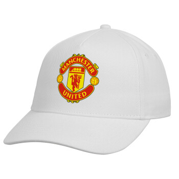 Manchester United F.C., Καπέλο Ενηλίκων Baseball, Drill, Λευκό (100% ΒΑΜΒΑΚΕΡΟ, ΕΝΗΛΙΚΩΝ, UNISEX, ONE SIZE)