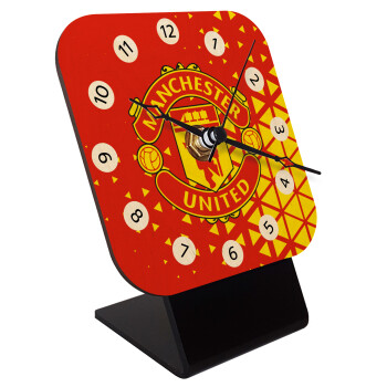Manchester United F.C., Quartz Table clock in natural wood (10cm)