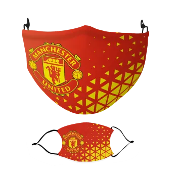 Manchester United F.C., Μάσκα υφασμάτινη Ενηλίκων πολλαπλών στρώσεων με υποδοχή φίλτρου