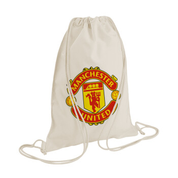 Manchester United F.C., Τσάντα πλάτης πουγκί GYMBAG natural (28x40cm)