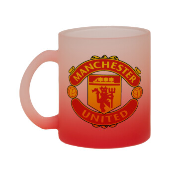 Manchester United F.C., Κούπα γυάλινη δίχρωμη με βάση το κόκκινο ματ, 330ml