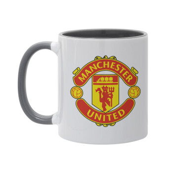 Manchester United F.C., Κούπα χρωματιστή γκρι, κεραμική, 330ml