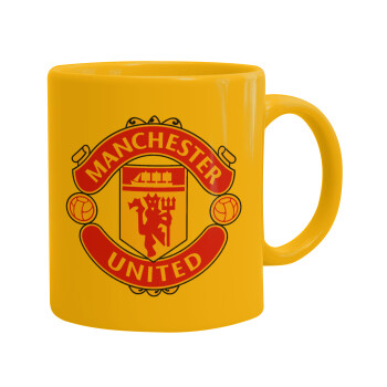 Manchester United F.C., Κούπα, κεραμική κίτρινη, 330ml