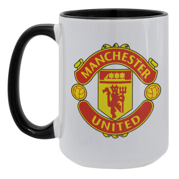 Manchester United F.C., Κούπα Mega 15oz, κεραμική Μαύρη, 450ml