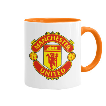 Manchester United F.C., Κούπα χρωματιστή πορτοκαλί, κεραμική, 330ml