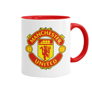 Manchester United F.C., Κούπα χρωματιστή κόκκινη, κεραμική, 330ml