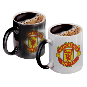 Manchester United F.C., Color changing magic Mug, ceramic, 330ml when adding hot liquid inside, the black colour desappears (1 pcs)