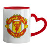 Mug heart red handle, ceramic, 330ml