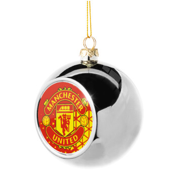 Manchester United F.C., Χριστουγεννιάτικη μπάλα δένδρου Ασημένια 8cm