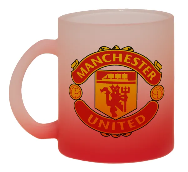 Manchester United F.C. — Κούπα γυάλινη δίχρωμη με βάση το κόκκινο ματ, 330ml