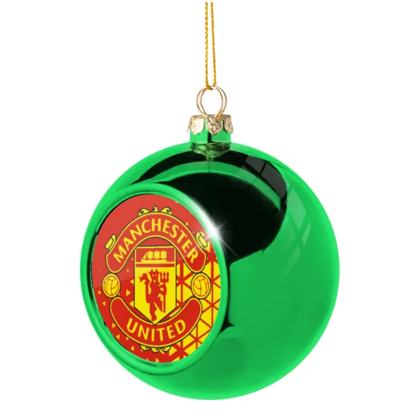 Manchester United F.C. — Στολίδι Χριστουγεννιάτικη μπάλα δένδρου Πράσινη 8cm