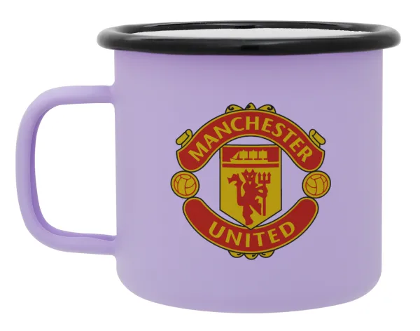Manchester United F.C. — Metal enamel mug, matte light pastel purple, 360ml