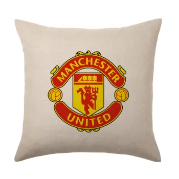 Manchester United F.C., Μαξιλάρι καναπέ ΛΙΝΟ 40x40cm περιέχεται το  γέμισμα